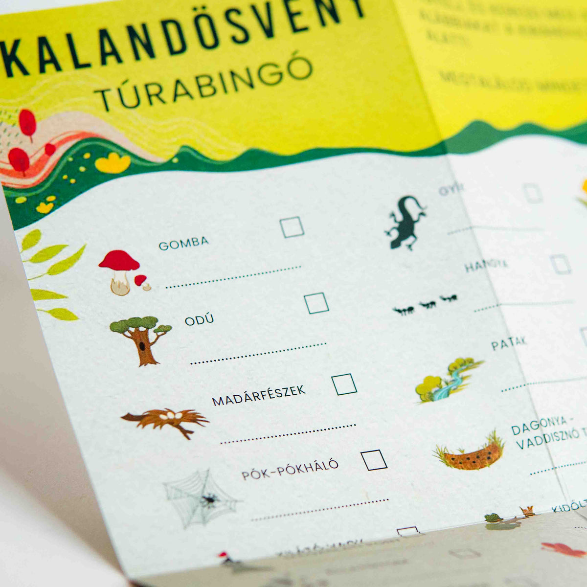 Túrabingó játék családi kiránduláshoz – Kalandösvény