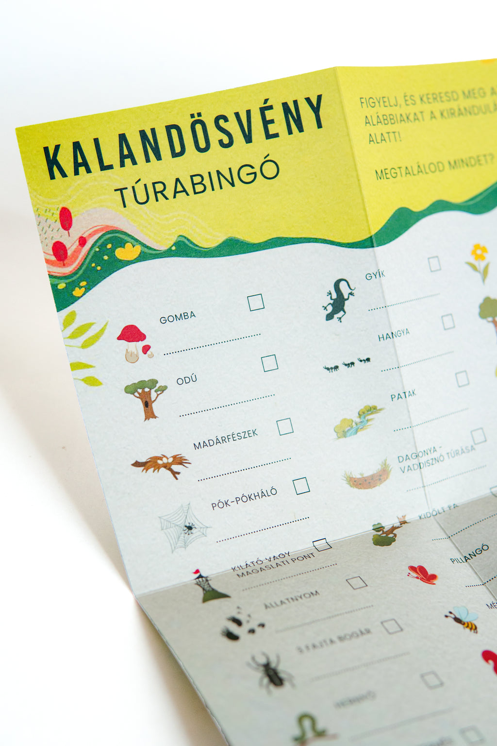 Túrabingó játék családi kiránduláshoz – Kalandösvény