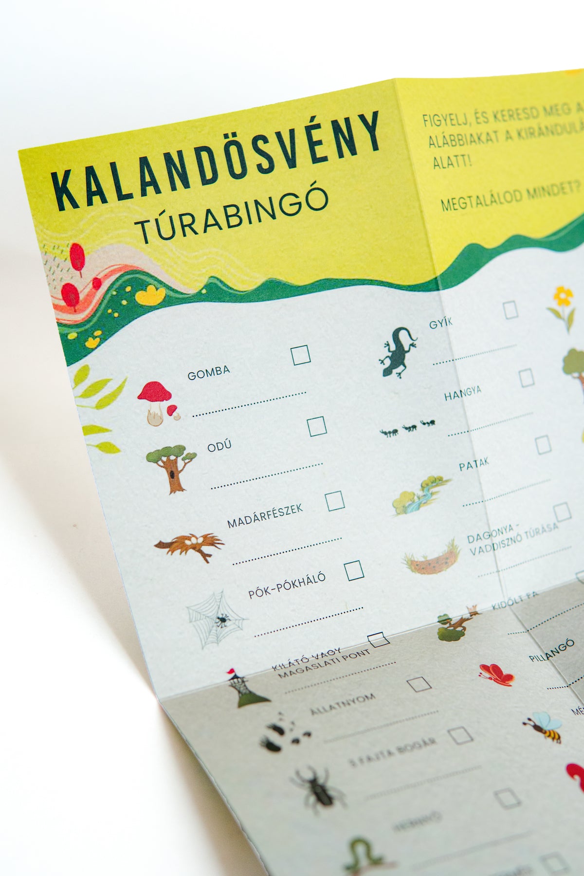 Túrabingó játék családi kiránduláshoz – Kalandösvény
